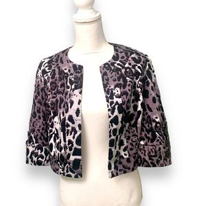 y2k NY Co Leopard Print Cropped Blazer